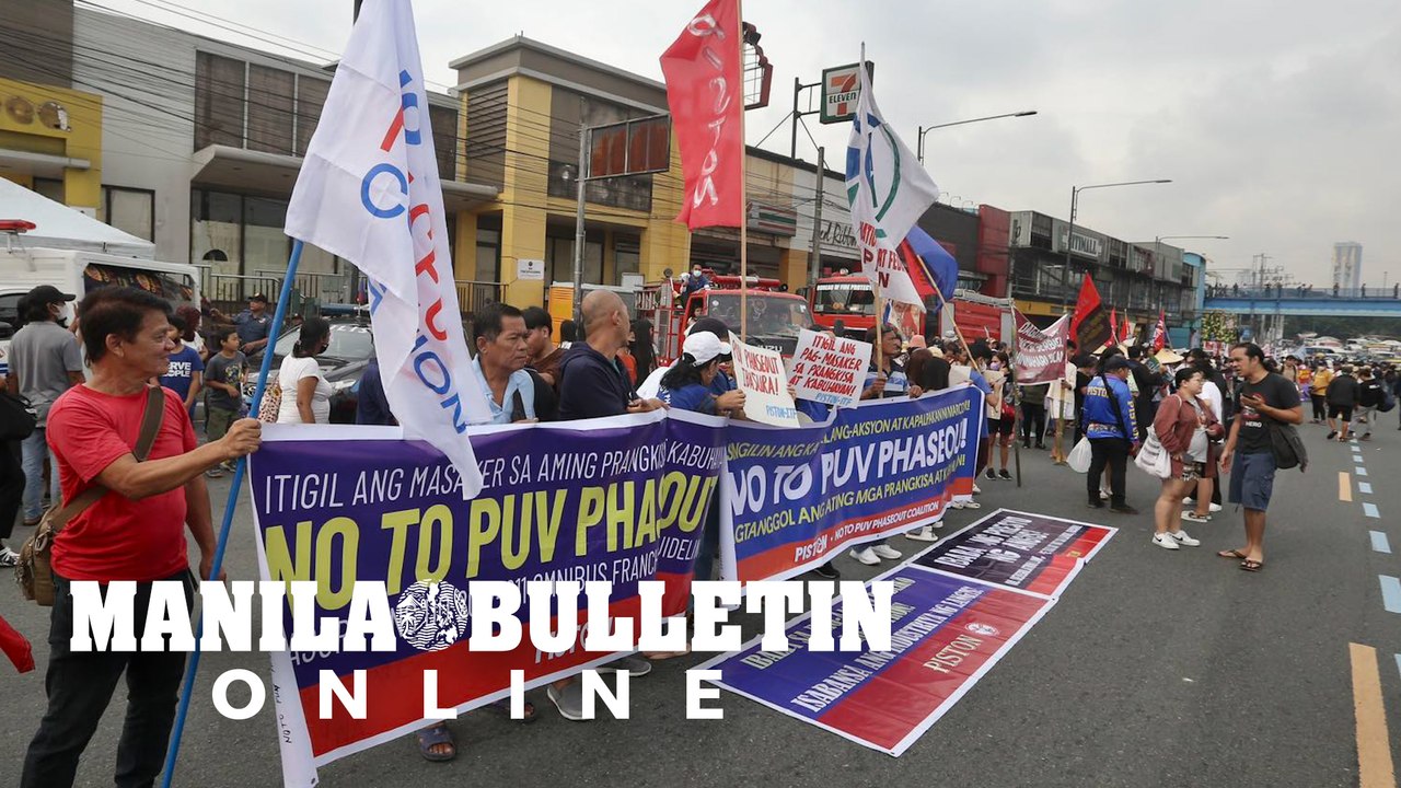 Transport group 'Manibela' holds strike to protest PUV phase-out ...