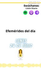 Efemérides lunes 24 de julio 2023