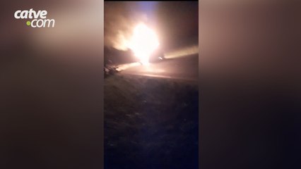 Veja momento em que duas pessoas morrem carbonizadas na PR-473