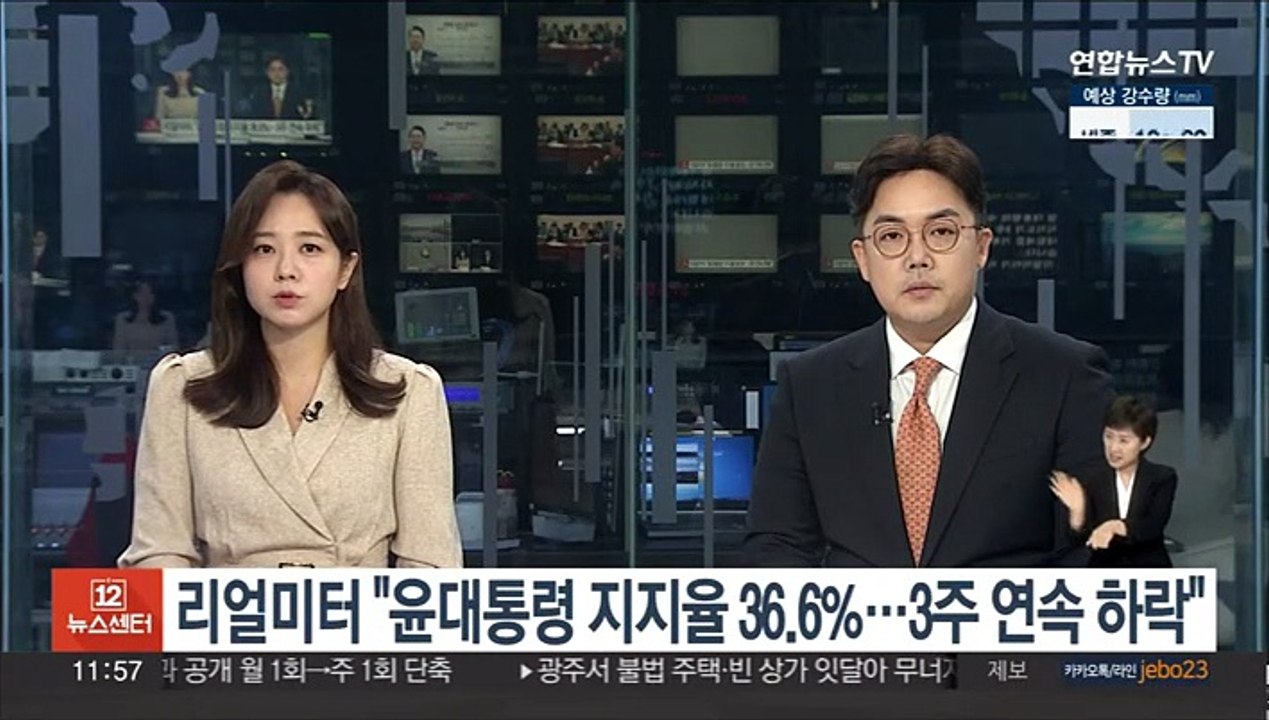 리얼미터 "윤대통령 지지율 36.6%…3주 연속 하락"