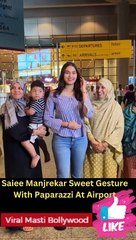 Saiee Manjrekar Sweet Gesture With Paparazzi At Airport Viral Masti Bollywood