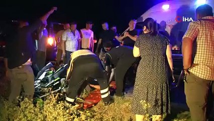 Edirne’de motosiklet sürücüsü karanlıkta yürüyen yayaya çarptı: 2 yaralı