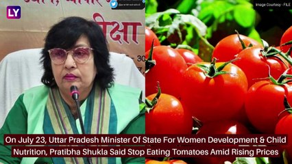 Uttar Pradesh Minister Sparks Controversy: Pratibha Shukla Says, ‘If You Stop Eating Tomatoes, Prices Will Come Down’