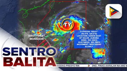 Typhoon #EgayPH, lumakas pa at patuloy nagpapaulan pa sa ilang bahagi ng bansa