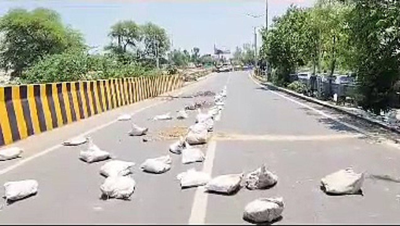 Ghaggar river overflowing and cracks in bridge road, traffic diverted