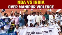 Opposition INDIA protests in Parliament on Manipur issue, seeks PM Modi’s statement | Oneindia News