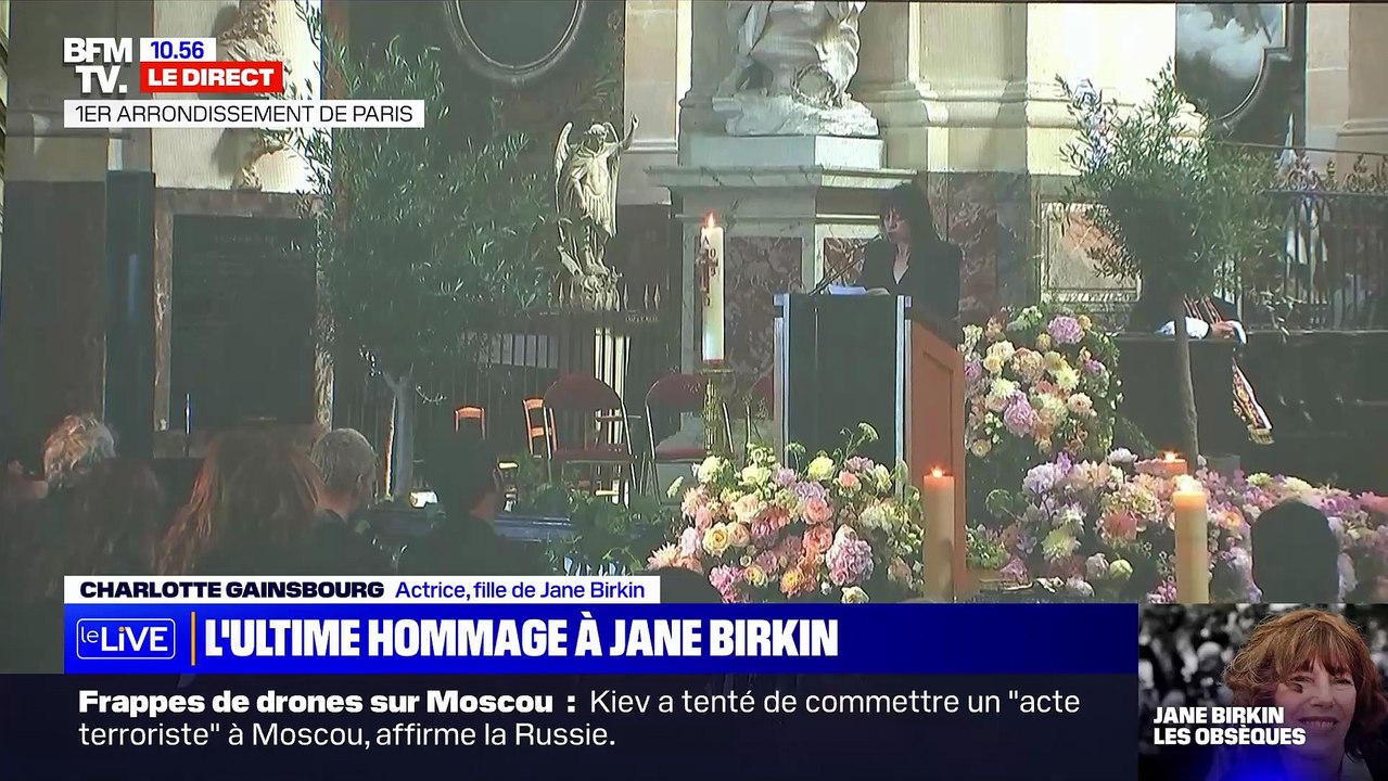 Obsèques de Jane Birkin - Regardez l'hommage très émouvant de sa fille Charlotte Gainsbourg : "Je me retrouve orpheline. C'est ma maman, notre maman"