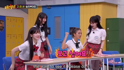 Arin & Seunghee tearing up, Oh My - Guess The Word Game