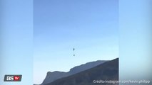 WATCH: Terrifying moment man’s parachute gets tangled while paragliding