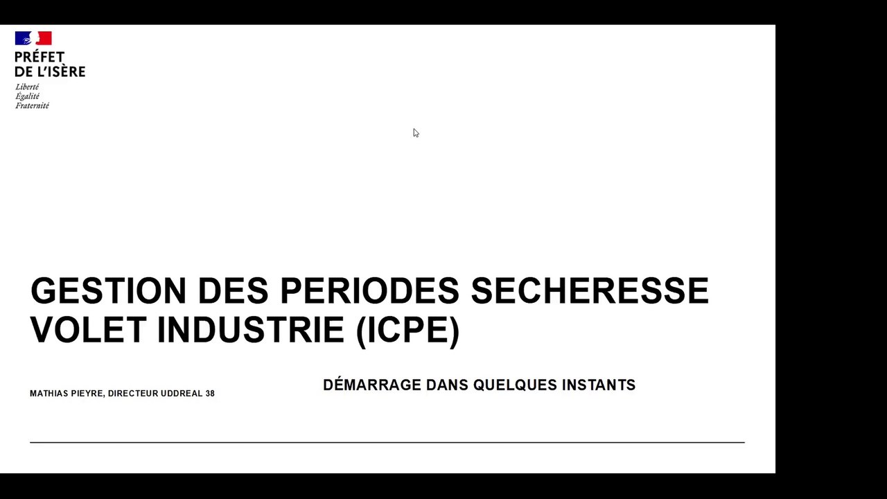 Webinaire de présentation du plan de sobriété hydrique DREAL Auvergne-Rhône-Alpes