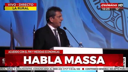 Massa: "Estamos frente a la peor seguía en 100 años"