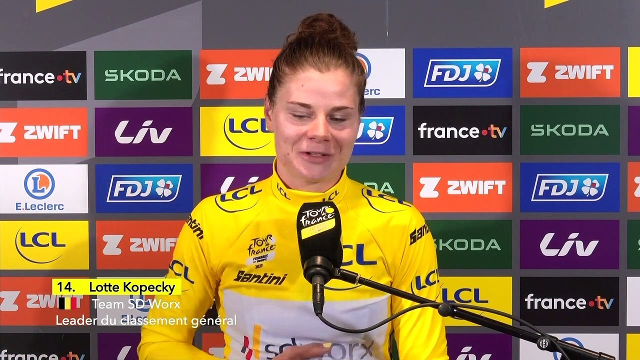Tour de France Femmes 2023 - Lotte Kopecky : "Unfortunately I had a flat tire so I couldn’t sprint fully. It would have been nice to win in the yellow jersey but after all this was a good day for our team"