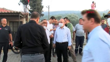 Manisa'da çıkan orman yangınında evler ve damlar yandı