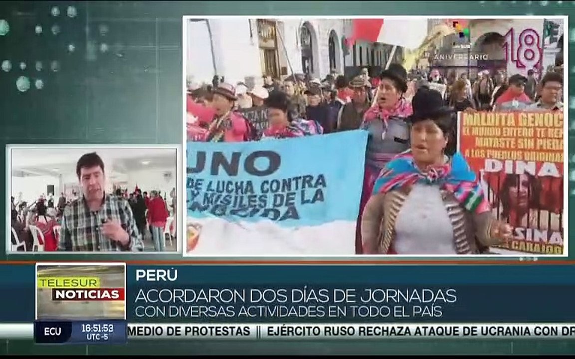 Organizaciones sociales en Perú acuerdan nuevas movilizaciones en todo el país