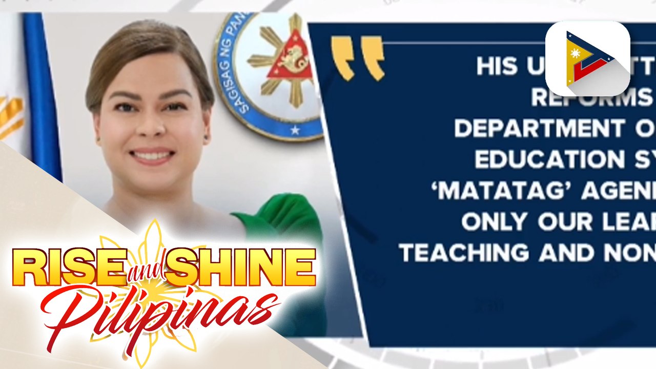 VP at Educ. Sara Duterte, ikinatuwa ang suporta ni PBBM sa Department of Education