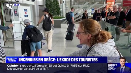 Incendies en Grèce: sur l'île de Rhodes, l'exode des touristes se poursuit