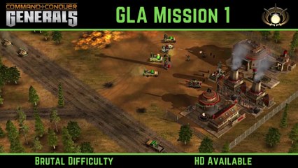 How to Beat C&C Generals GLA Mission 1: Black Rain - Brutal - HD
