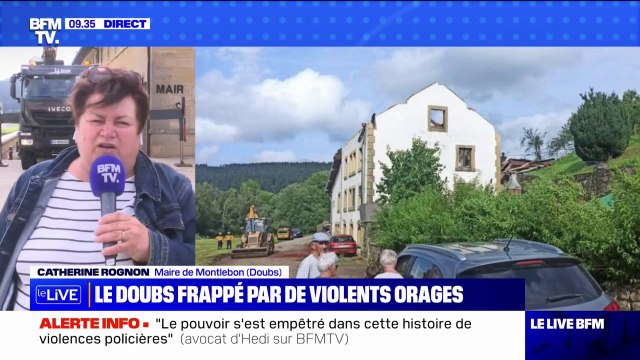 Orages dans le Doubs: De cette violence-là, c'est la première fois affirme la maire de Montlebon