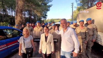 CHP milletvekillerinin Akbelen’e girişi jandarma tarafından engellenmeye çalışıldı