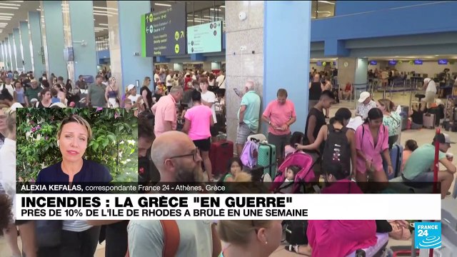 Incendies en Grèce : à Rhodes et Corfou, des milliers de touristes évécués