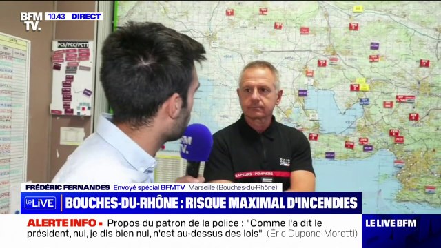 Alerte rouge aux feux de forêts: On a mis beaucoup de monde sur le terrain dans les Bouches-du-Rhône explique le colonel Jean-Christophe Martini