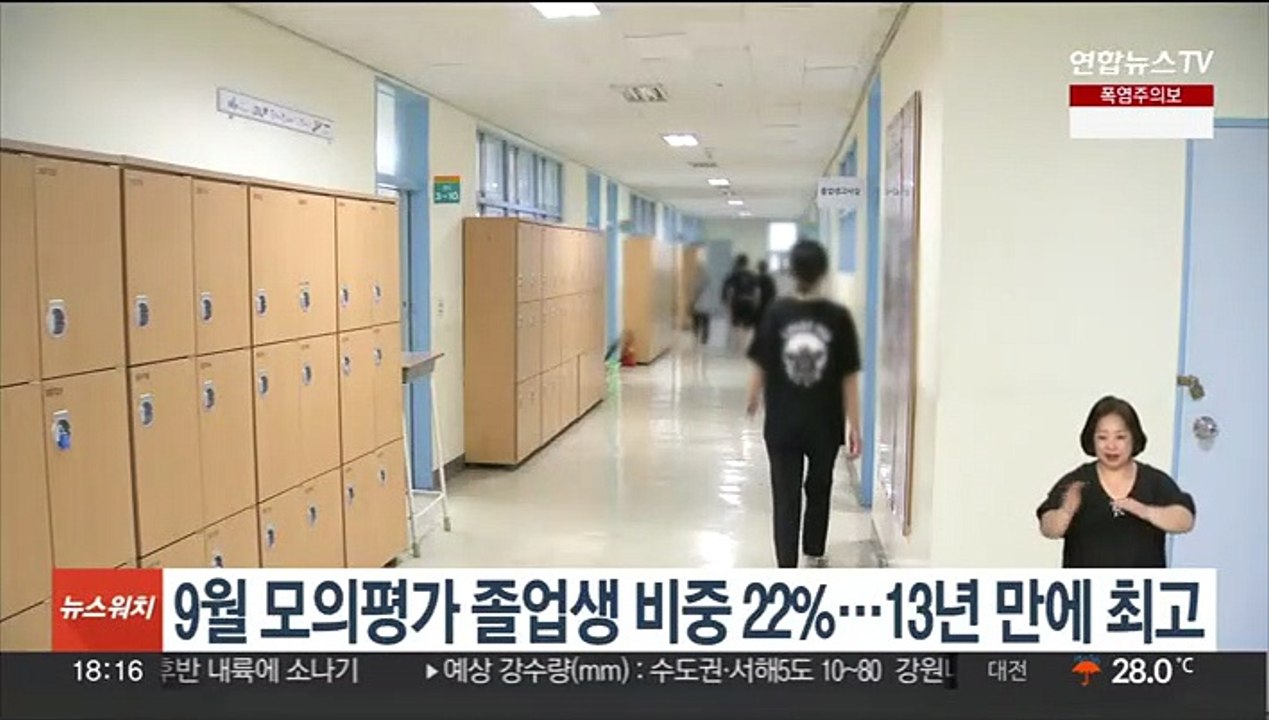9월 모의평가 졸업생 비중 22%…13년 만에 최고