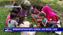 Bermain Sambil Belajar, Anak-Anak di Desa Jatirunggo, Semarang Melukis di Batu Sungai