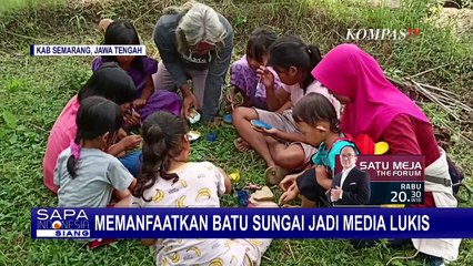 Bermain Sambil Belajar, Anak-Anak di Desa Jatirunggo, Semarang Melukis di Batu Sungai