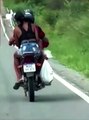 Casal joga gatos de moto em movimento em rodovia na Paraíba