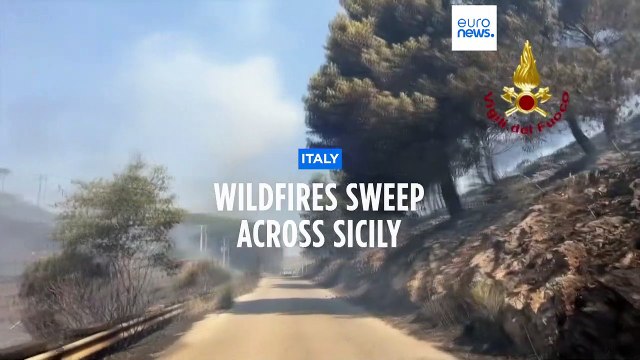 Teenage girl dies as violent storms strike northern Italy and wildfires sweep across Sicily