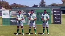 Ayoze, Marc Roca y Bellerín, tocan balón en su presentación con el Betis