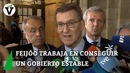 Feijóo asegura que "seguirán trabajando" para que España tenga "un Gobierno estable"