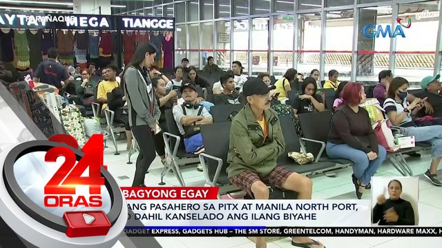 Daan-daang pasahero sa PITX at Manila North Port, stranded dahil kanselado ang ilang biyahe | 24 Oras