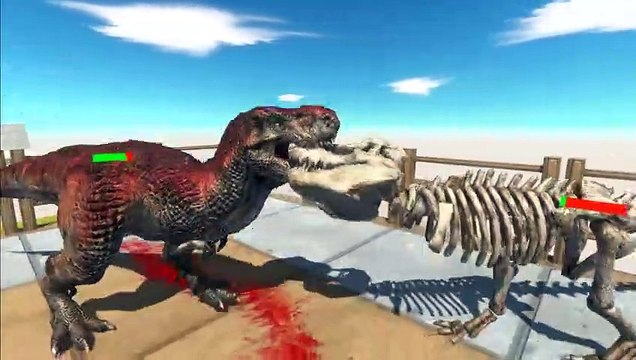 Real Dinosaurs Compete Against Skeletal Dinosaurs - Animal Revolt Battle Simulator