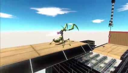 SuperJump Over Spikes with Jet Engine  - Animal Revolt Battle Simulator