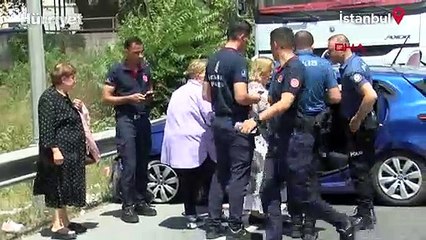 Eyüpsultan’da otomobile hafriyat kamyonu çarptı: Yaralı var