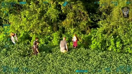 Moment police helicoper locates missing 4-year-old wandering through fields