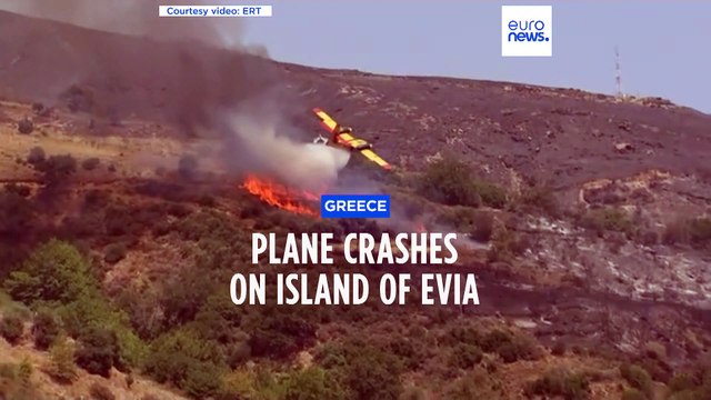 Greek firefighting plane crashes as fires continue to rage across the country