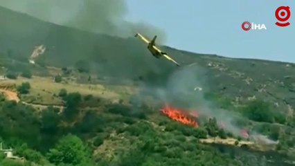 Yunanistan’da yangın söndürme uçağının düştüğü anlar saniye saniye görüntülendi