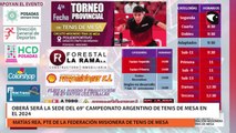 Oberá será la sede del 69° Campeonato Argentino de Tenis de Mesa en el 2024