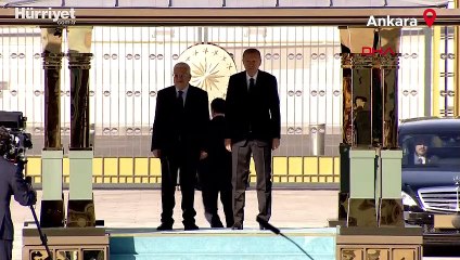 Cumhurbaşkanı Erdoğan, Filistin Devlet Başkanı  Mahmud Abbas’ı resmi törenle karşıladı
