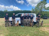 Démonstration d'éducation canine par des maîtres chiens de la gendarmerie