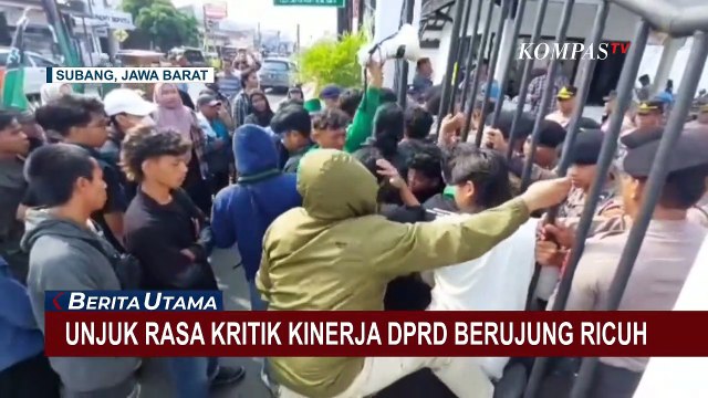 Unjuk Rasa Kritik Kinerja DPRD Subang Ricuh, Mahasiswa dan Petugas Nyaris Baku Hantam!