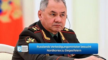 Скачать видео: Russlands Verteidigungsminister besucht Nordkorea zu Siegesfeiern