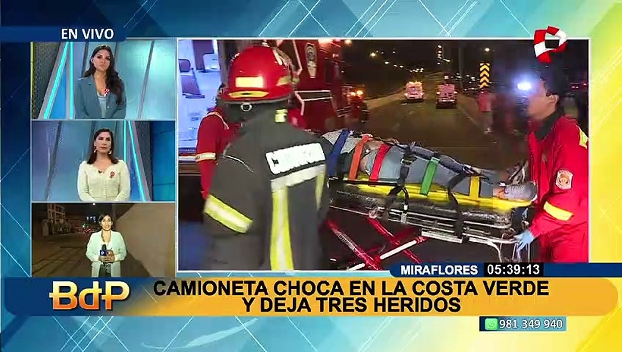 Accidente en Miraflores: camioneta choca en la Costa Verde y deja 3 heridos