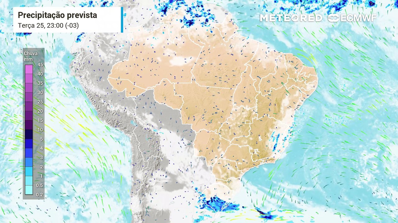Previsão de chuva e nuvens
