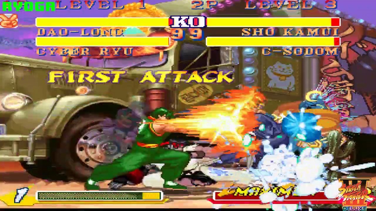 STREET FIGHTER III DELUXE - PC LONGPLAY - Dao Long And Cyber-Ryu (TEAM MODE) [NO DEATH RUN]