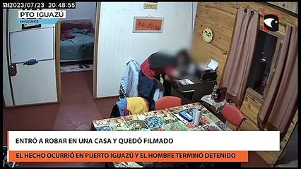 Entró a robar en una casa y quedó filmado