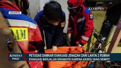Petugas Damkar Bantu Evakuasi Jenazah Warga dari Lantai 2 Akibat Akses yang Sempit dan Curam!