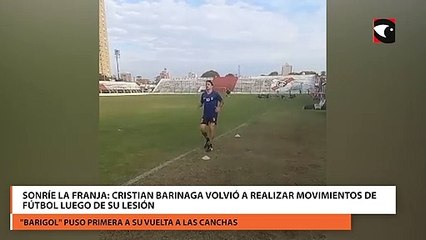 Sonríe la Franja: Cristian Barinaga volvió a realizar movimientos de fútbol luego de su lesión